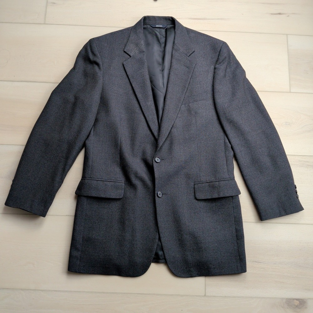 Brooks Brothers Suit Jacket‎ Blazer Mens 41L Wool Charcoal Gray Made In USA